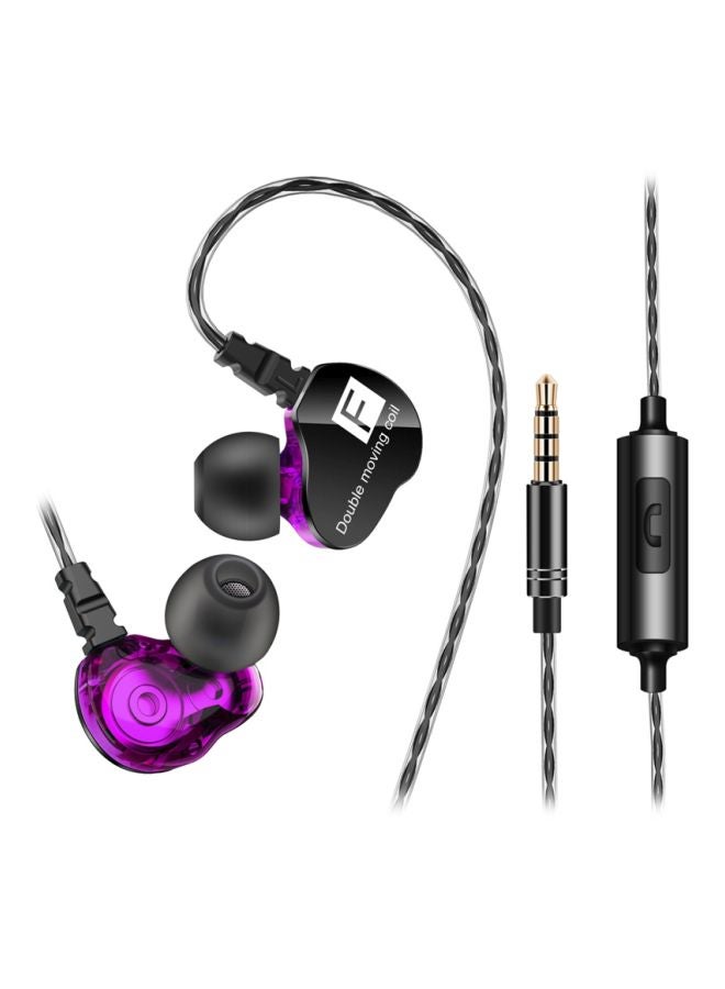 QKZ CK9 Hi-fi Wired In-Ear Headphones Purple/Black  - Image 1