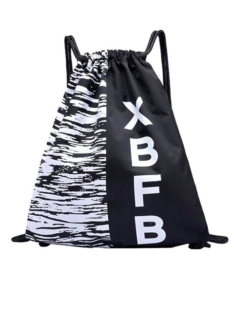 Letter Printed Drawstring Backpack Black/White