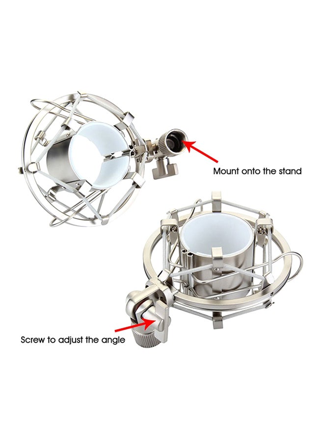 BM-700 Condenser Microphone With Metal Shock Mount BM-700 White  - Image 3