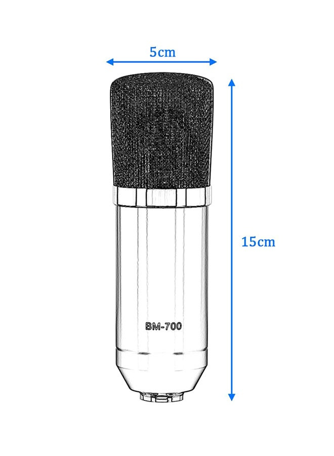 BM-700 Condenser Microphone With Metal Shock Mount BM-700 White  - Image 4