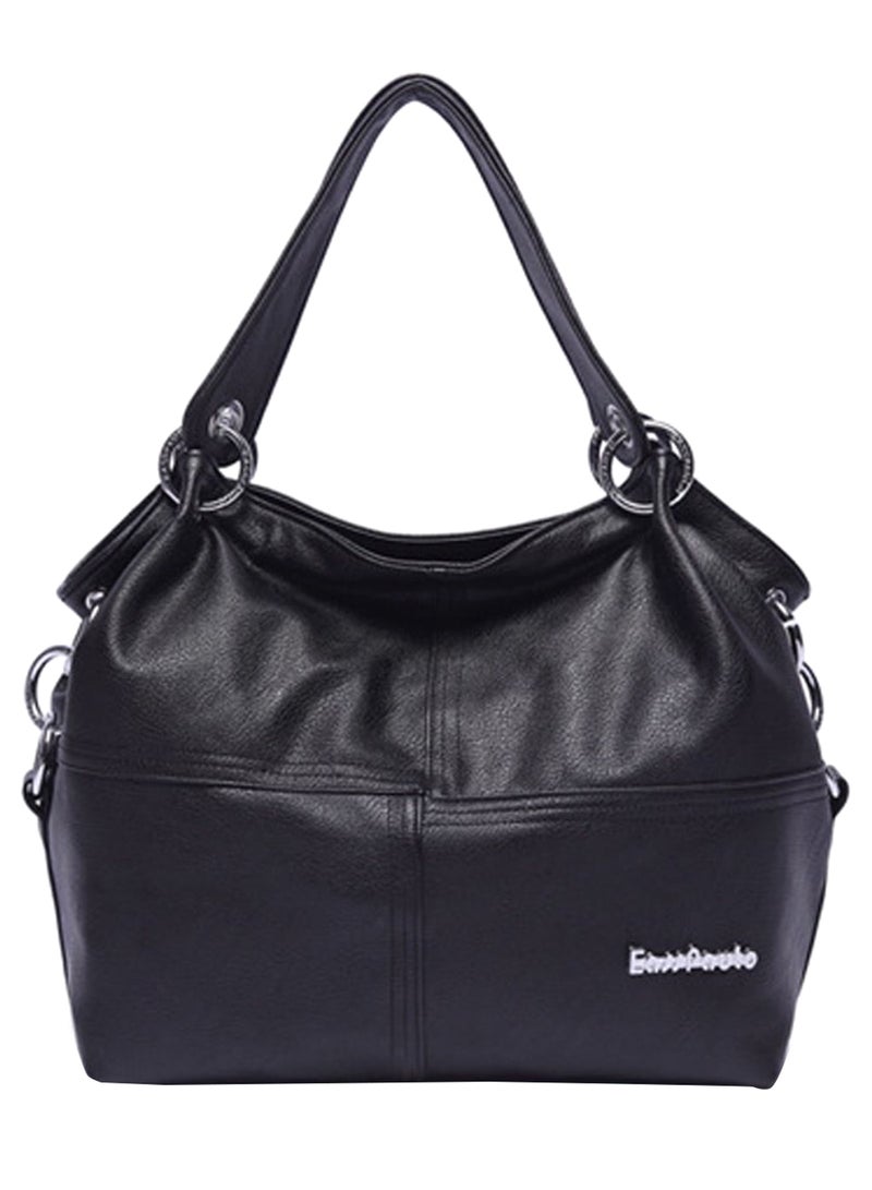 Brief Design Solid Tote Bag Black  - Image 1