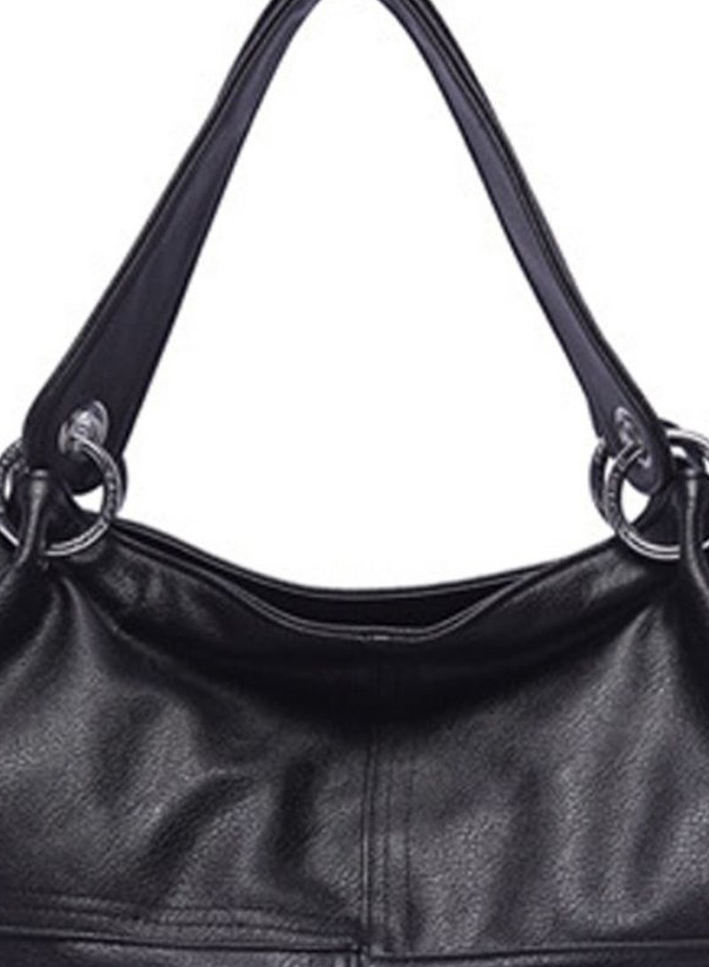 Brief Design Solid Tote Bag Black  - Image 3