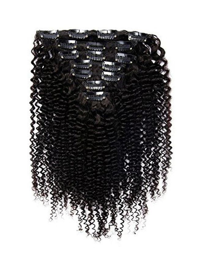 ZMVA 8-Piece Full Head Hair Extensions Black 14inch - Image 1