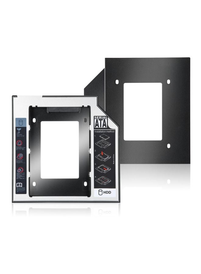 ماركة غير محددة - علبة محرك أقراص صلبة HDD SSD ساتا الثاني الشاملة للمنفذ البصري CD/DVD-ROM أسود - Image 1