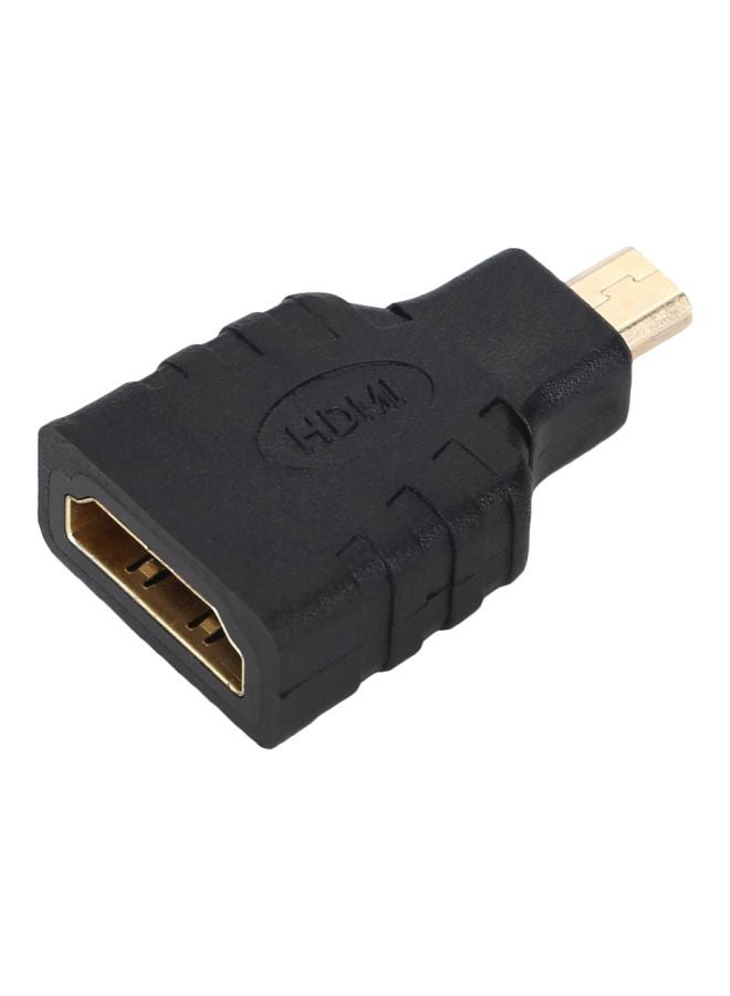180-Degree HDMI Female To Micro HDMI Male Adapter Black/Gold  - Image 1