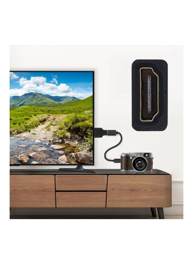 180-Degree HDMI Female To Micro HDMI Male Adapter Black/Gold  - Image 3