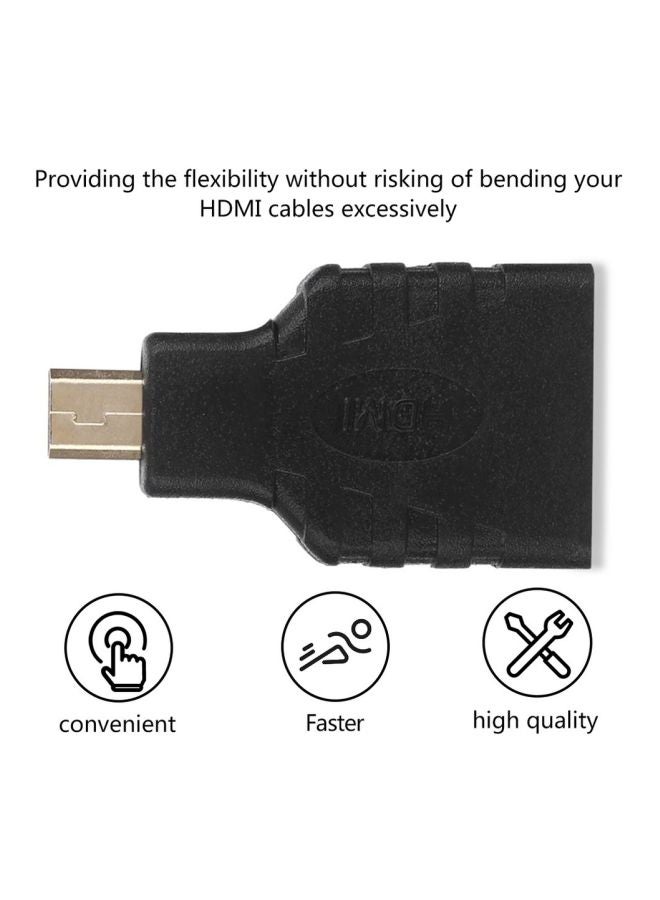 180-Degree HDMI Female To Micro HDMI Male Adapter Black/Gold  - Image 4
