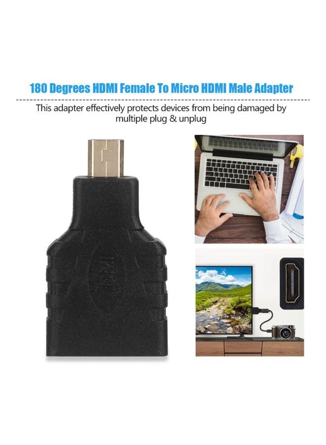 180-Degree HDMI Female To Micro HDMI Male Adapter Black/Gold  - Image 5