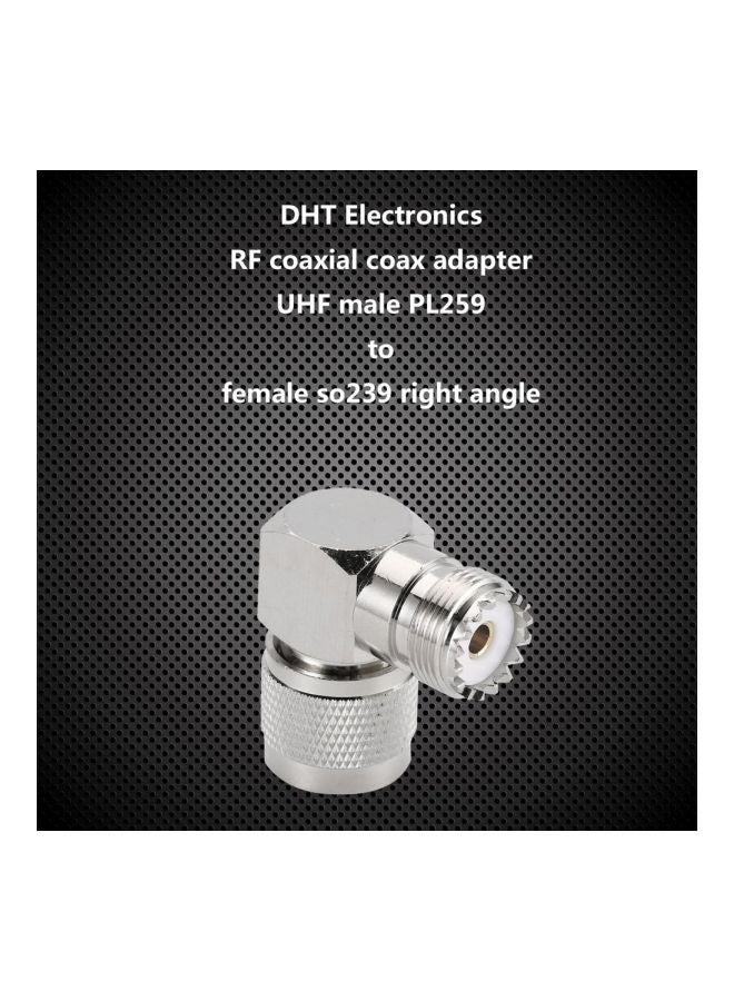محول محوري من UHF ذكر PL259 إلى أنثى So239 RF فضي - Image 4