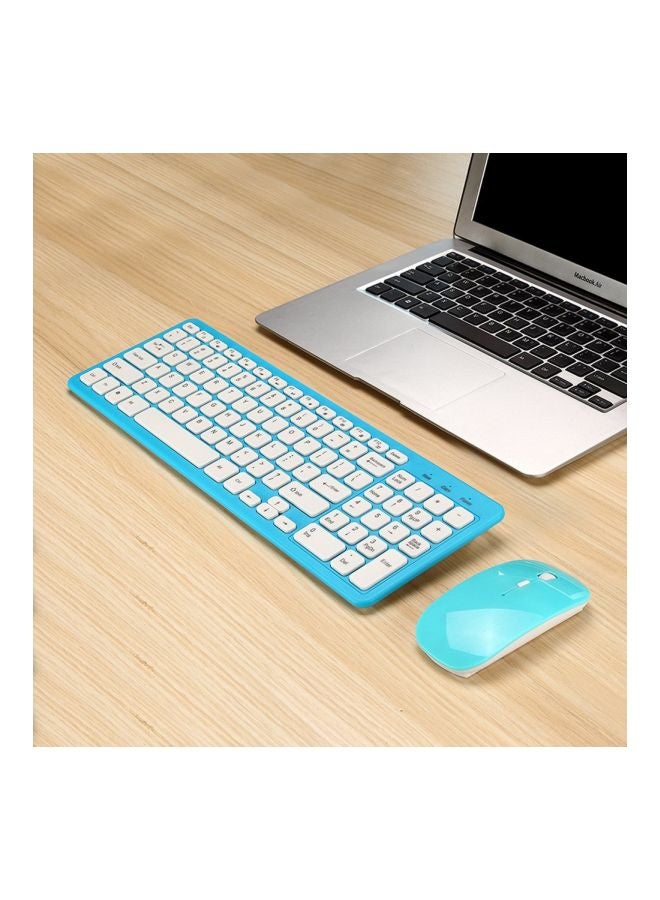 Wireless Keyboard And Mouse Set Blue/White - Image 3