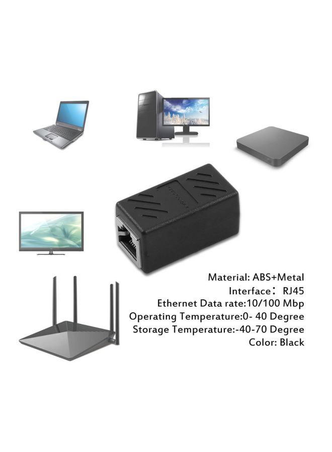 ماركة غير محددة محول موصل RJ45 لشبكة إنترنت LAN أسود  - Image 3