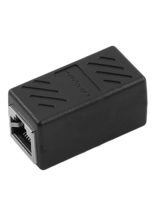 محول موصل RJ45 لشبكة إنترنت LAN أسود
