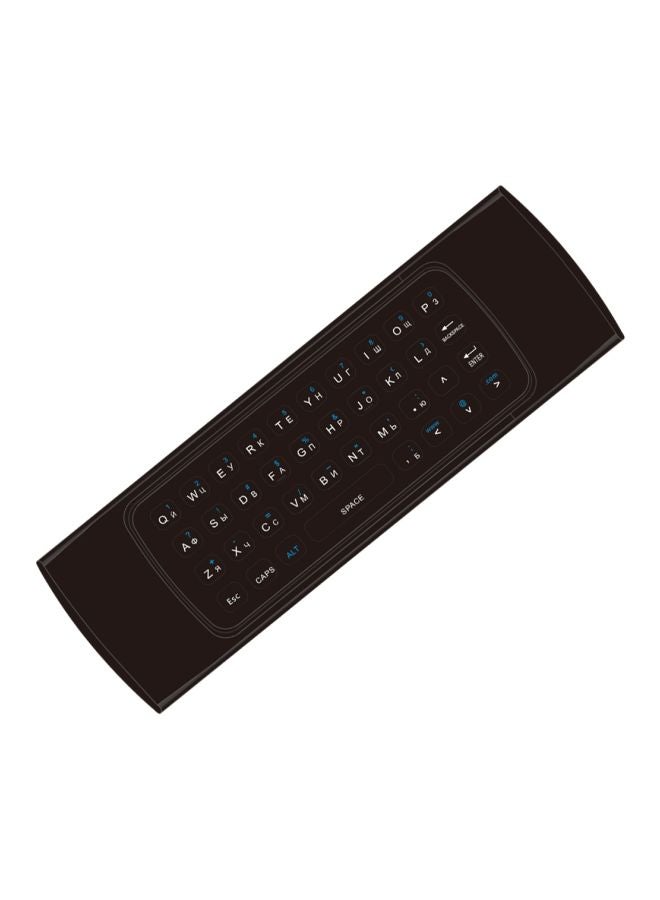 ال دبليو الميزات الرئيسية: ماوس هوائي صغير MX32.4 جيجاهرتز إصدار روسي، لوحة مفاتيح كويرتي كاملة، لوحة مفاتيح ذكية، جهاز تحكم عن بعد بخاصية التعلم بالأشعة تحت الحمراء، لوحة مفاتيح MX3 كاملة وجهاز استشعار الحركة عن بعد للتلفاز يسمح بالتحكم في الماوس على أنه يلوح بنطاق التردد عن بعد: 2.4-44835 جيجاهرتز وظيفة قابلة للترقية لألعاب الحركة 2.4 جيجا نقل يصل إلى 15 متراً، يمتاز يتوفير بطارية بفعالية، يتحول إلى وضع السكون لمدة 20 ثانية، ليصبح غير نشط أسود - Image 3