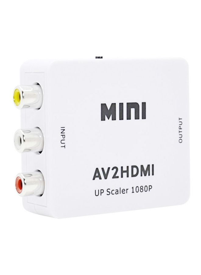Generic AV To HDMI Portable Converter Adapter White  - Image 1