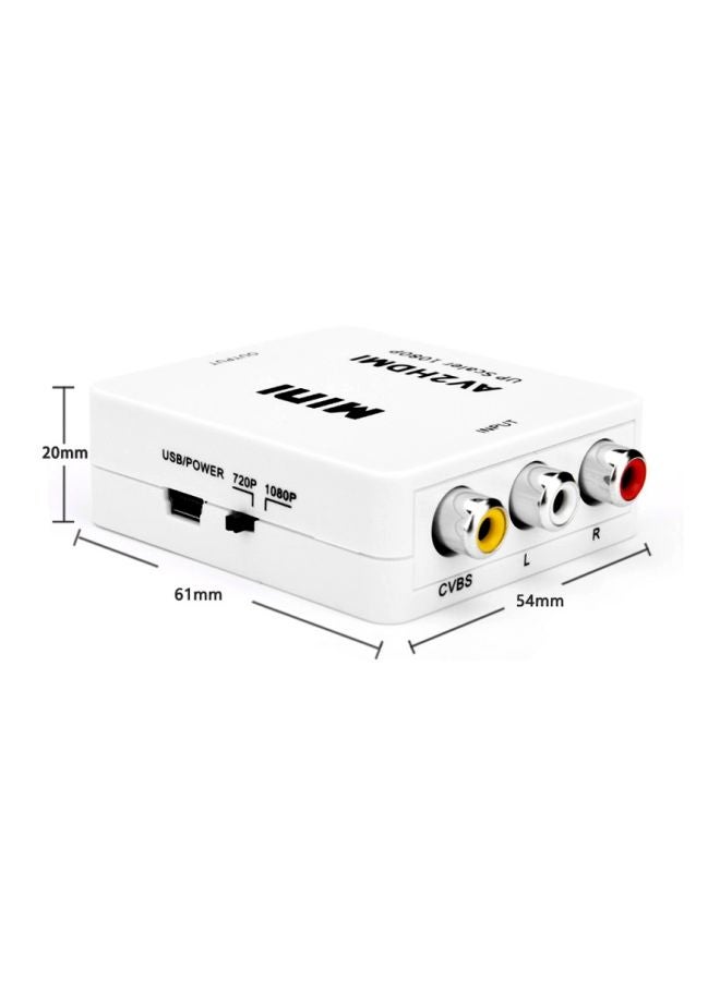 Generic AV To HDMI Portable Converter Adapter White  - Image 3