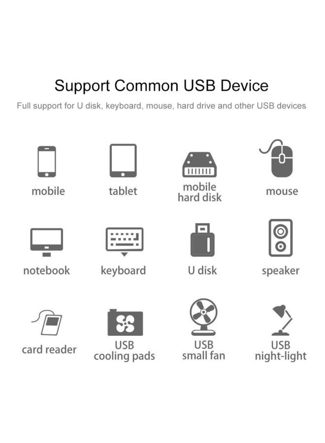 3-Port USB 3.0 To Type-C USB Hub With Card Reader Grey
