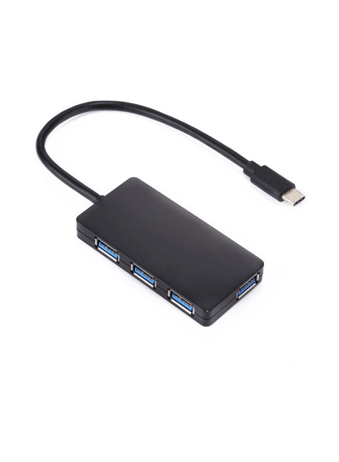 موزِّع بـ4 منافذ USB Type-C أسود - Image 4