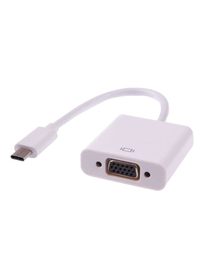 كابل محول Type-C إلى VGA متعدد الوظائف أبيض - Image 1