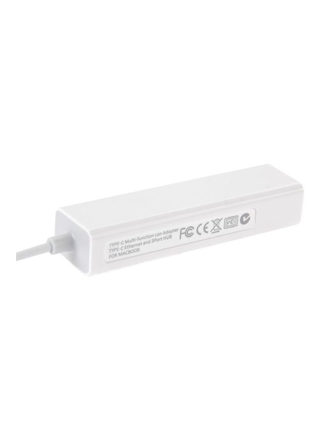 موزع منافذ Type-C USB مع محول إيثرنت أبيض - Image 5