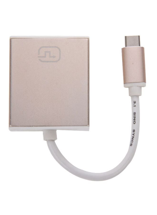 USB-C/Type-C 3.1 To DVI 24+5 Adapter Cable Gold/White - Image 3