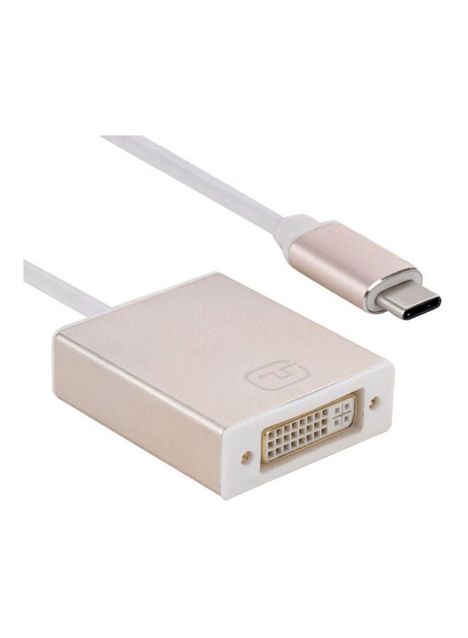 USB-C/Type-C 3.1 To DVI 24+5 Adapter Cable Gold/White - Image 4