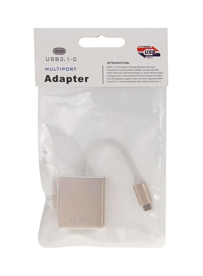 USB-C/Type-C 3.1 To DVI 24+5 Adapter Cable Gold/White - Image 2