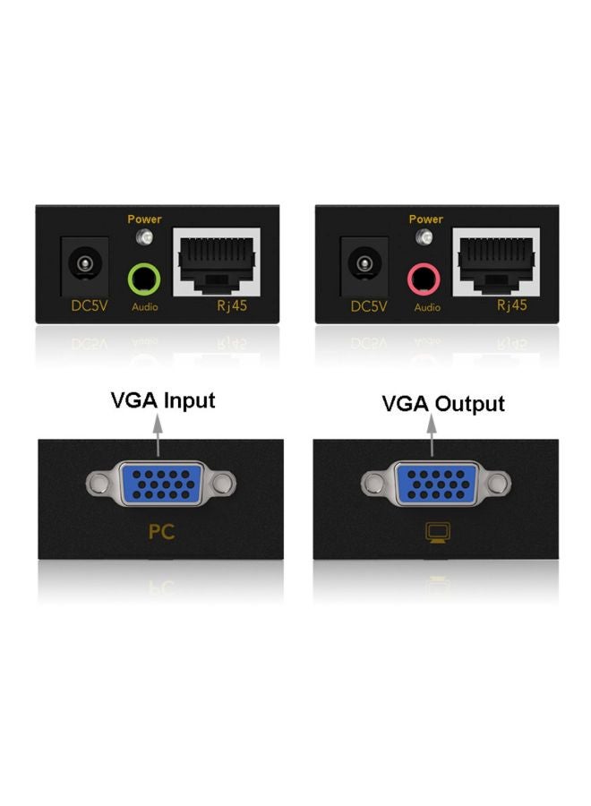 VGA And Audio Network Extender Receiver Black