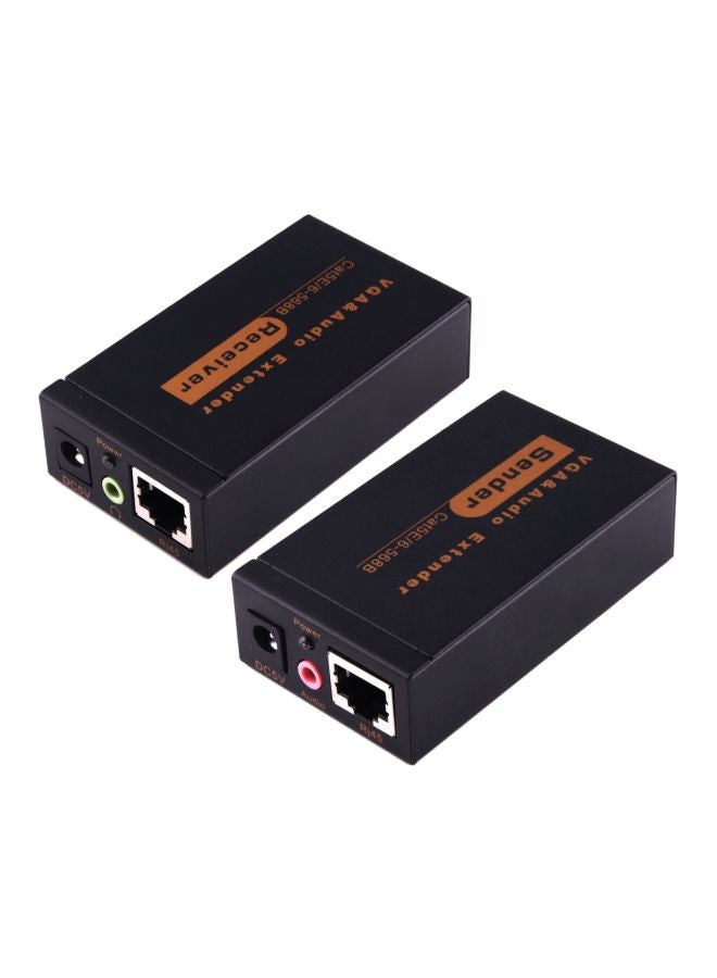 VGA And Audio Network Extender Receiver Black