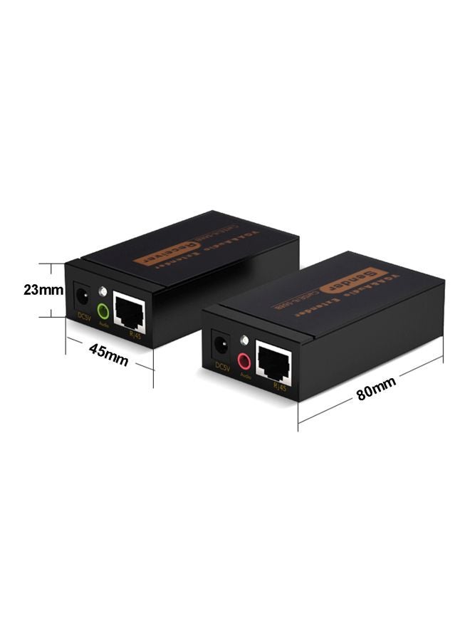 VGA And Audio Network Extender Receiver Black
