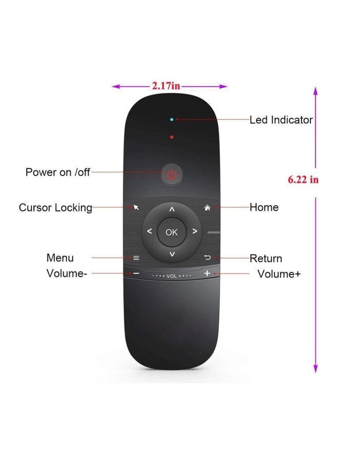 Wireless Air Mouse Remote Controller Keyboard With LED Indicator And Receiver Black/Blue/Red - Image 3