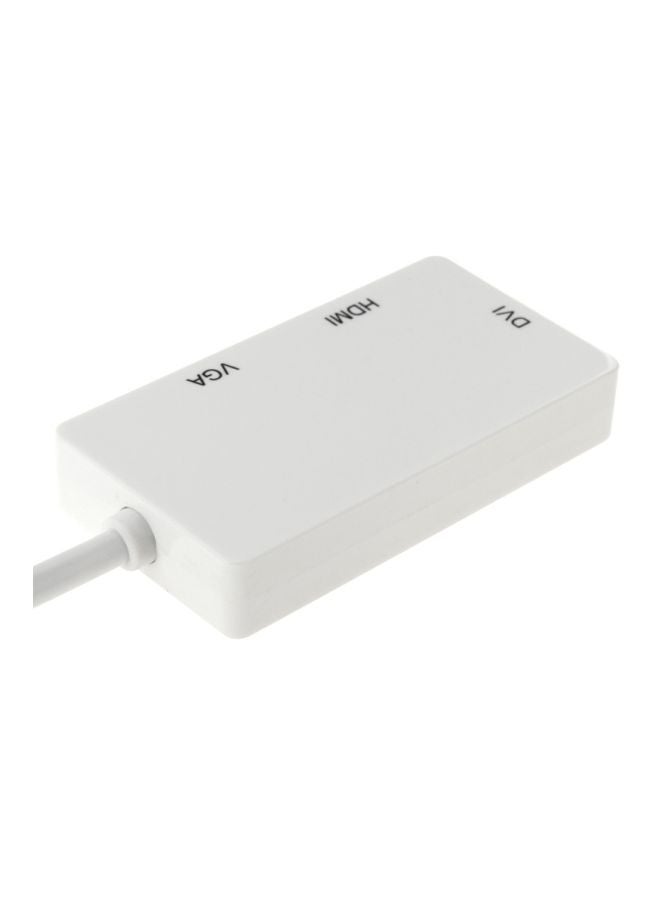 منفذ شاشة 3 في 1 إلى محول أنثى VGA وHDMI وDVI أبيض - Image 2
