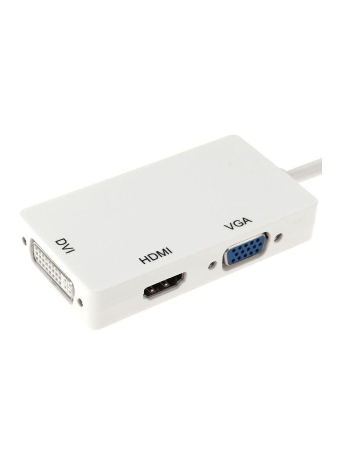 منفذ شاشة 3 في 1 إلى محول أنثى VGA وHDMI وDVI أبيض - Image 4