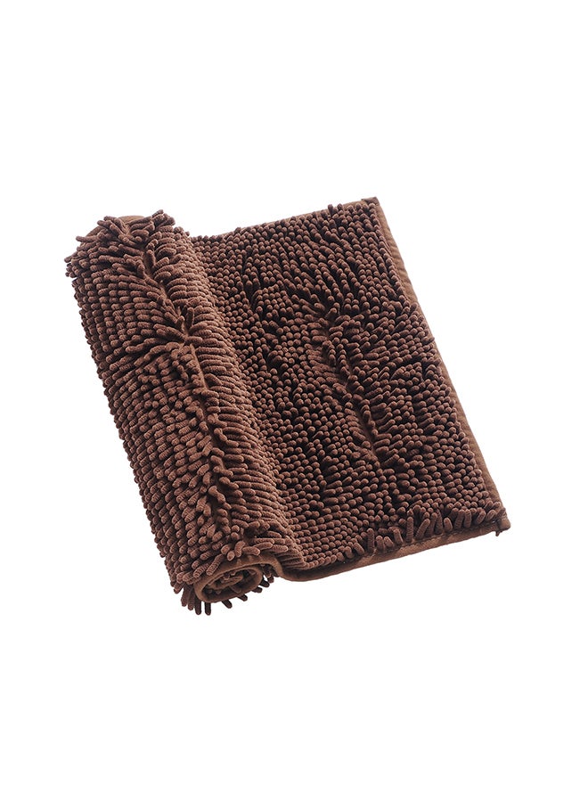 Microfiber Bath Rug Brown 20x32cm - Image 2