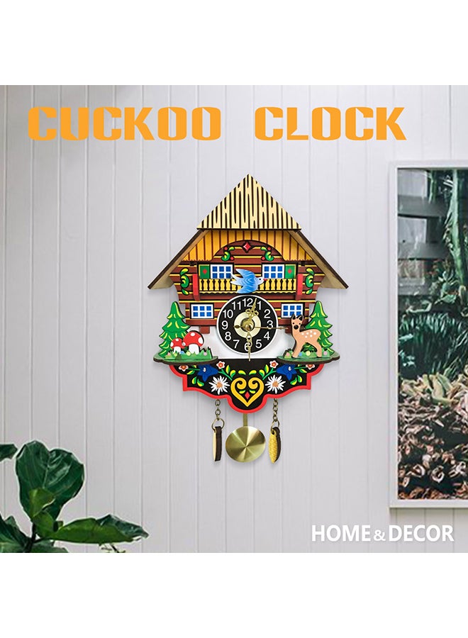 Generic - Wooden Pendulum Wall Clock Multicolour 2centimeter - Image 1