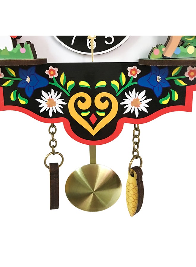 Generic - Wooden Pendulum Wall Clock Multicolour 2centimeter - Image 1