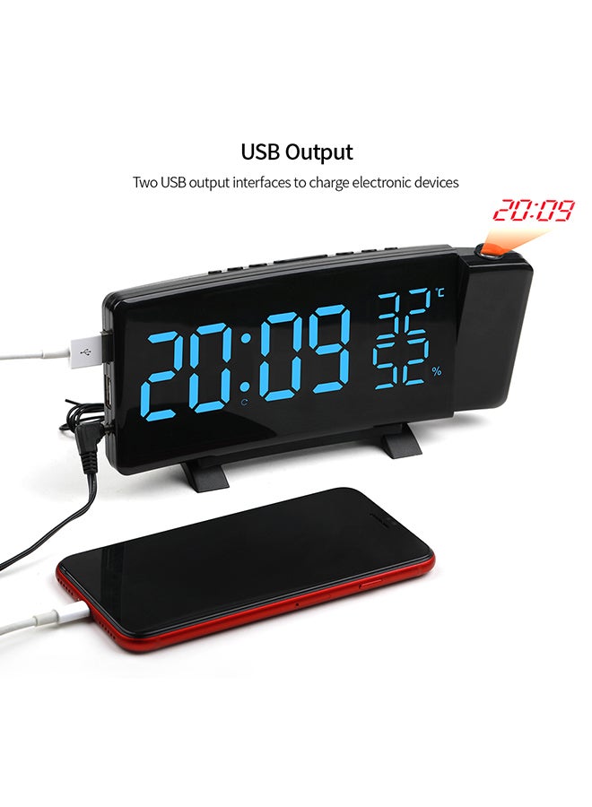 ساعة منبه مزودة بعرض للراديو وشاشة بإضاءة LED تعمل عن طريق منفذ USB أسود 2Ø³Ù†ØªÙŠÙ…ØªØ±  - Image 2