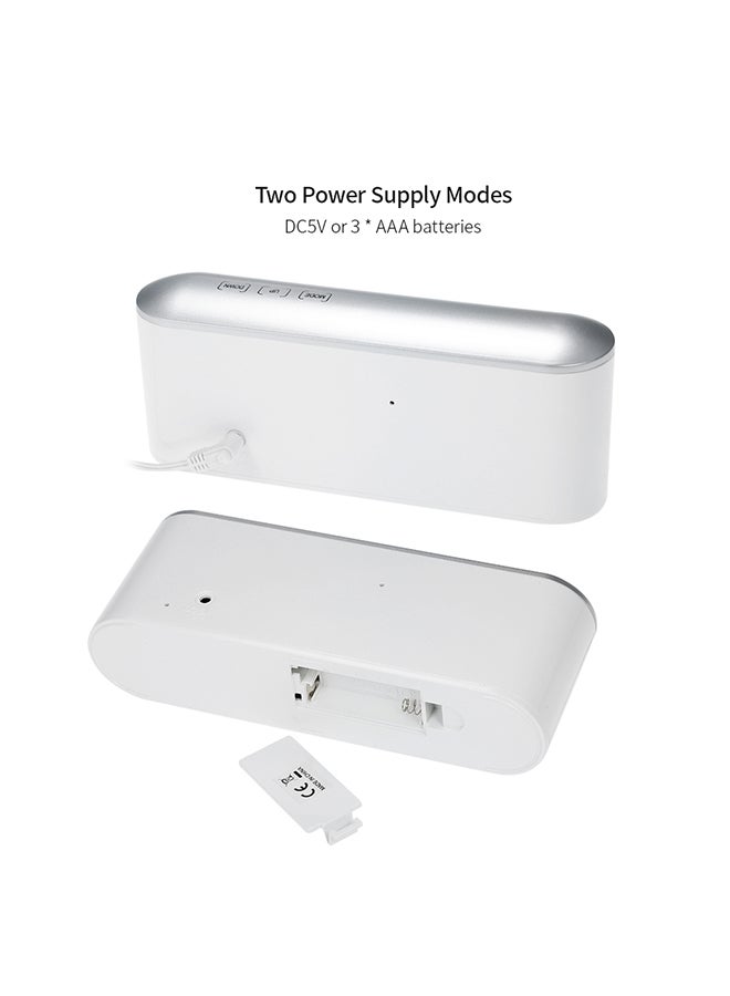Digital Display Touch Control Usb Powered Alarm Clock white 19.5 x 4.5 x 7.7cm - Image 3