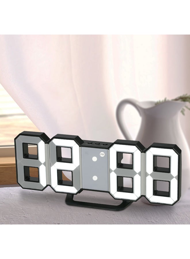 ساعة منبه رقمية بإضاءة LED متعددة الوظائف أسود 1سم - Image 3