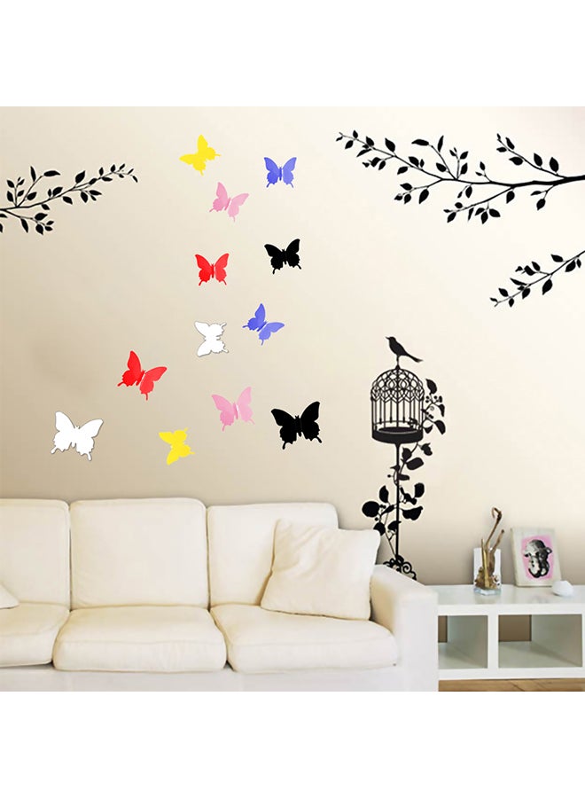 ملصق جداري بتصميم فراشات ثلاثية الأبعاد متعدد الألوان 10سم - Image 2
