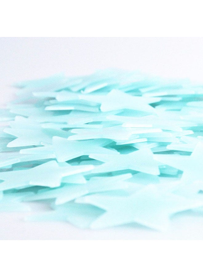 100 -Piece Luminous Glow Stars Sticker Set Blue - Image 1