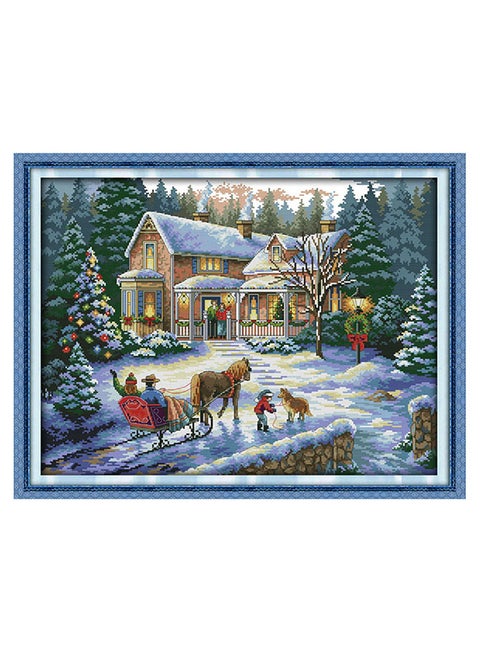 DIY Cross Stitch Needlework Scenery Multicolour 57 x 44cm