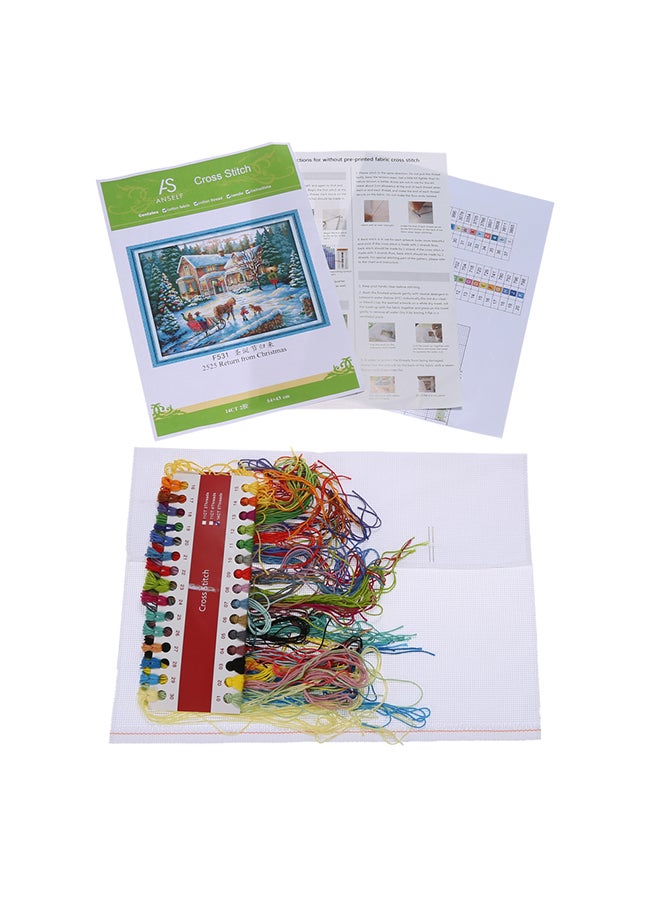 ANSELF DIY Cross Stitch Needlework Scenery Multicolour 57 x 44cm  - Image 3