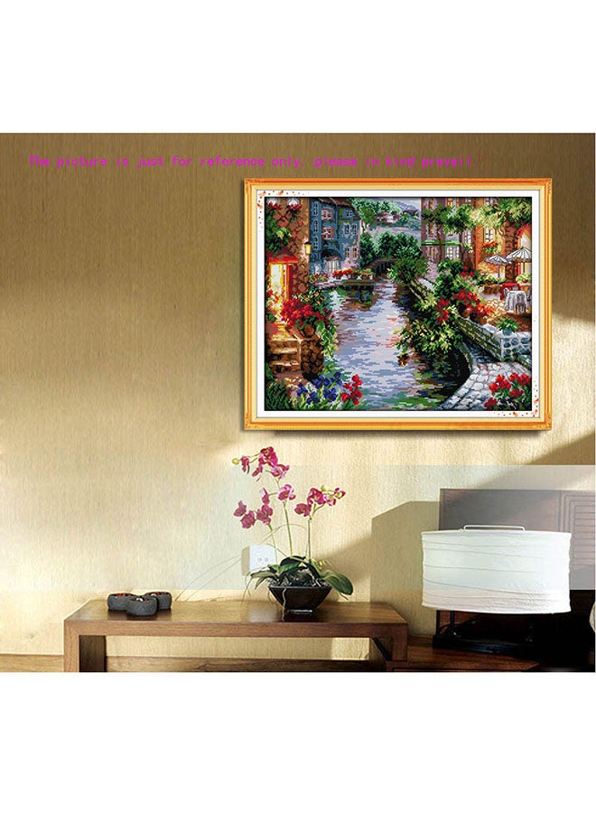 DIY Handmade Needlework House Pattern Scenery Multicolour 50x41cm - Image 4