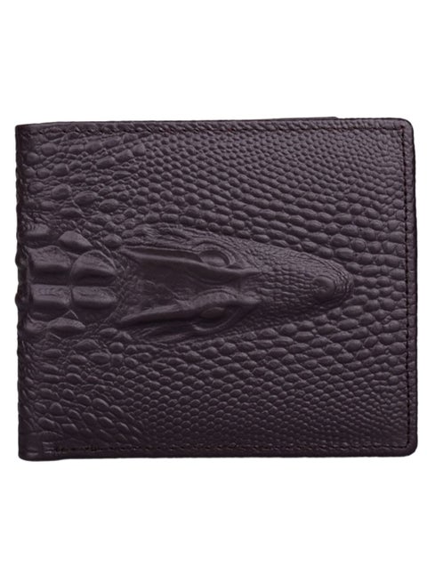 Crocodile Print Versatile Wallet Dark Purple