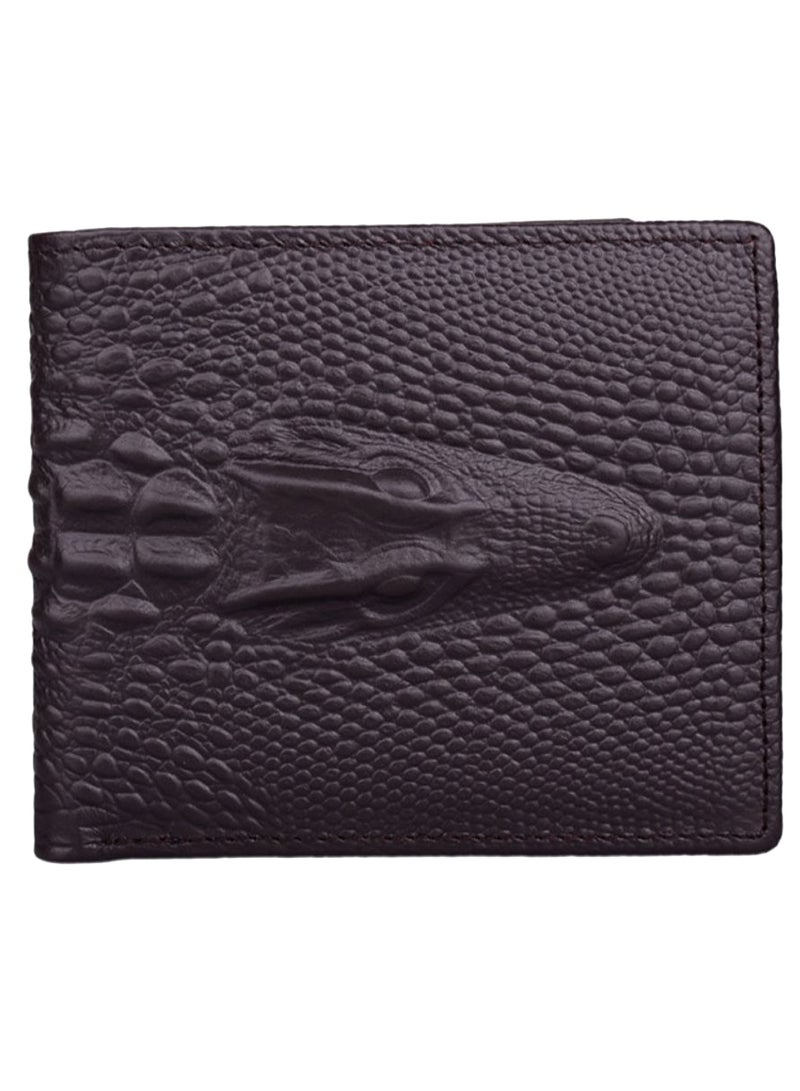 Crocodile Print Versatile Wallet Dark Purple