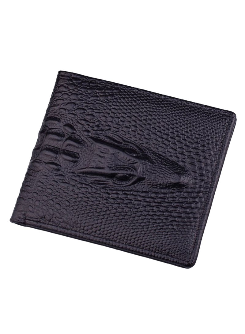 Crocodile Print Versatile Wallet Dark Purple