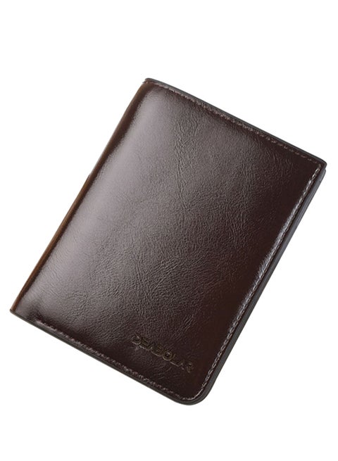 Brief Design Durable Wallet Dark Brown