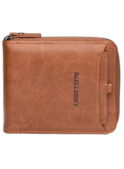 Letter Pattern Retro Style Wallet Brown