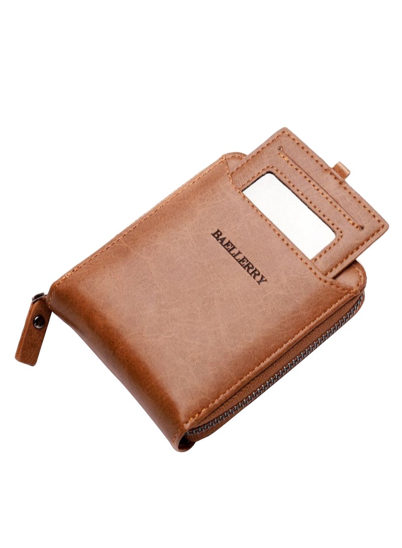 Letter Pattern Retro Style Wallet Brown