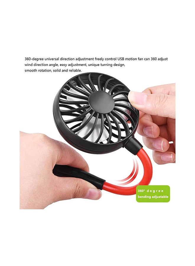 دي بلو مروحة تبريد رياضية محمولة يمكن ارتداؤها أسود/أحمر - Image 2